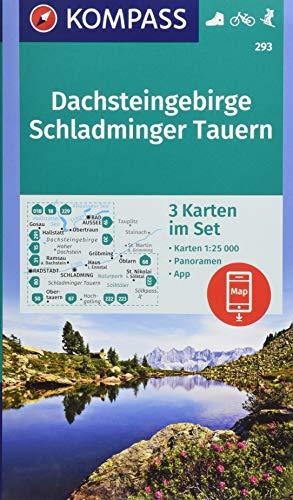 Dachsteingebirge, Schladminger Tauern: 3 Wanderkarten 1:25000 im Set mit Panoramen inklusive Karte zur offline Verwendung in der KOMPASS-App. Fahrradfahren. Skitouren. (KOMPASS-Wanderkarten, Band 293)