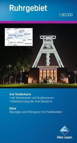 Aral Karte Ruhrgebiet / 1:80 000 / Mit Verkehrsnetz und Straßennamen. Extra: Reisetipps und Ortsregister mit PLZ