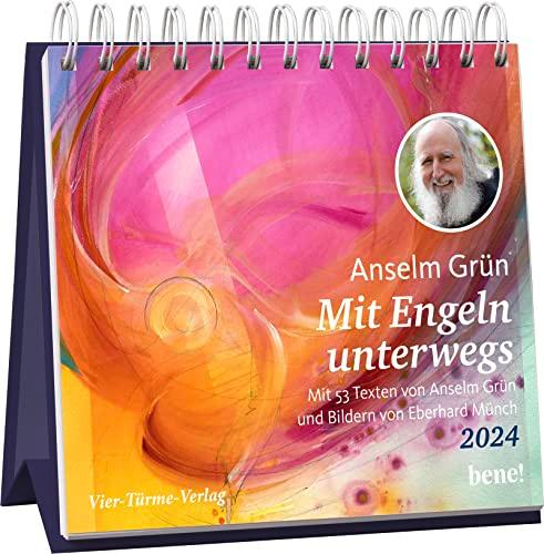 Mit Engeln unterwegs 2024 - Aufstellkalender: Mit 53 Texten von Anselm Grün und Bildern von Eberhard Münch