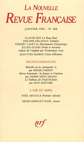 Nouvelle revue française, n° 468