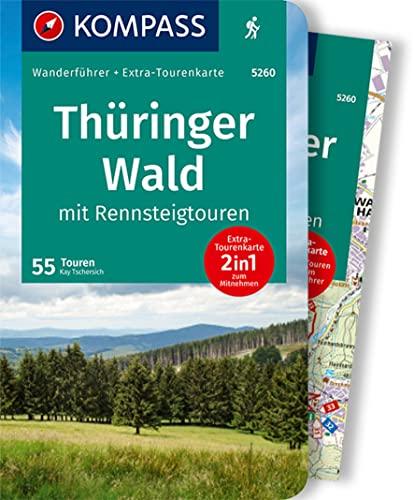 KOMPASS Wanderführer 5260 Thüringer Wald mit Rennsteigtouren, 55 Touren: Wanderführer mit Extra-Tourenkarten und Höhenprofilen, GPX-Daten zum Download