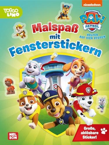 PAW Patrol Mitmachbuch: Malspaß mit Fensterstickern: Über 20 Ausmalbilder und große, ablösbare Sticker mit allen Hunden | Für Kinder ab 3 Jahren