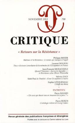 Critique, n° 798. Retours sur la Résistance