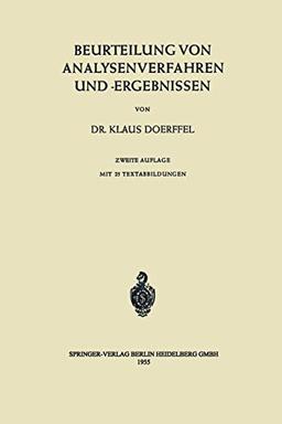 Beurteilung von Analysenverfahren und -Ergebnissen