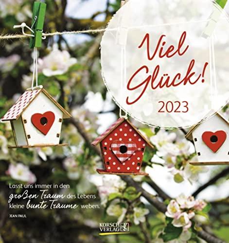 Viel Glück 2023: aufstellbarer Postkartenkalender