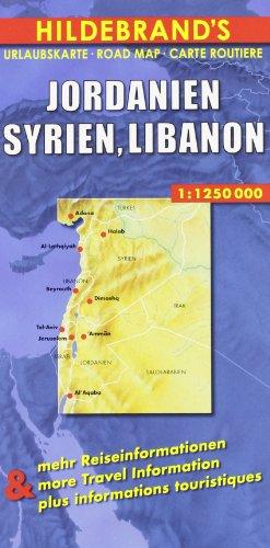 Hildebrand's Urlaubskarten, Nr.84, Jordanien, Syrien, Libanon: Stadtpläne von Damaskus und Amman. Ortsregister, Entfernungstabelle, Reiseinformationen: Jordan/Syria/Lebanon (Hildebrand map series)