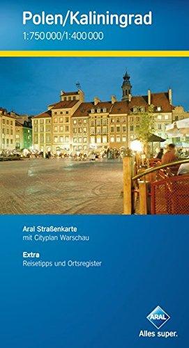 Aral Straßenkarte Polen/Kaliningrad / 1:750 000 / 1:400 000 / Mit Cityplan Warschau / Infoheft mit Ortsregister, Reisetipps und Entfernungsangaben