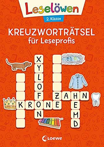 Leselöwen Kreuzworträtsel für Leseprofis - 2. Klasse (Rotorange): Rätselbuch zum Lesenlernen für Kinder ab 7 Jahre (Leselöwen Rätselwelt)