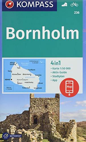 Bornholm: 4in1 Wanderkarte 1:50000 mit Aktiv Guide und Stadtplan inklusive Karte zur offline Verwendung in der KOMPASS-App. Fahrradfahren.: 4in1 ... (KOMPASS-Wanderkarten, Band 236)