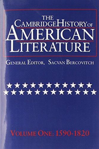 The Cambridge History of American Literature: Volume 1, 1590-1820