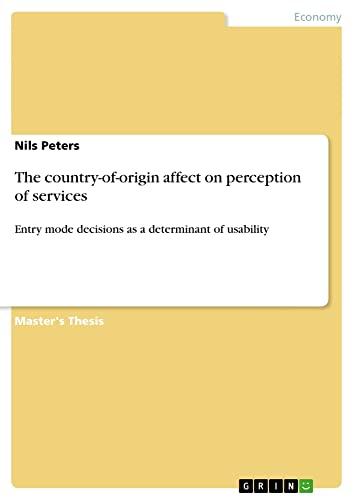 The country-of-origin affect on perception of services: Entry mode decisions as a determinant of usability