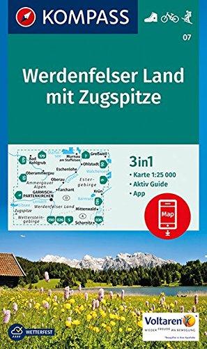 Werdenfelser Land mit Zugspitze: 3in1 Wanderkarte 1:25000 mt Aktiv Guide inklusive Karte zur offline Verwendung in der KOMPASS-App. Fahrradfahren. Langlaufen. (KOMPASS-Wanderkarten, Band 7)