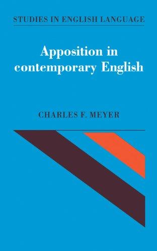 Apposition in Contemporary English (Studies in English Language)