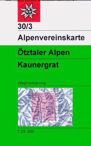 Ötztaler Alpen - Kaunergrat: Topographische Karte 1:25000