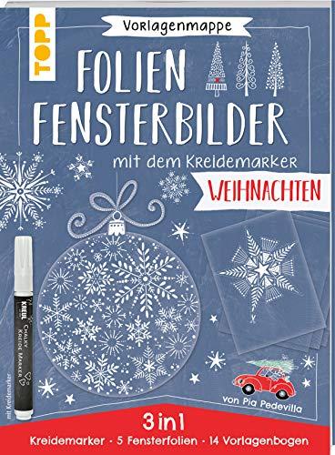 Vorlagenmappe Folien-Fensterbilder mit dem Kreidemarker - Weihnachtszauber. inkl. 5 Fensterfolien zum Bemalen und Ausschneiden und Original ... Kreul. Mit allen Motiven auch als Download.