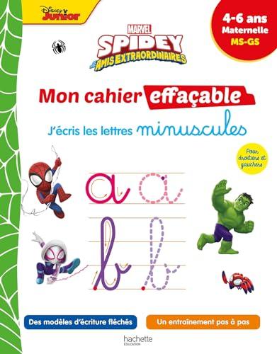 Spidey et ses amis extraordinaires : mon cahier effaçable, j'écris les lettres minuscules : 4-6 ans, maternelle, MS, GS