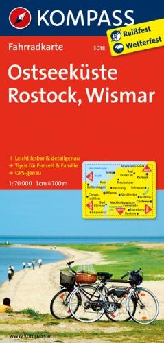 Ostseeküste - Rostock - Wismar: Fahrradkarte. GPS-genau. 1:70000