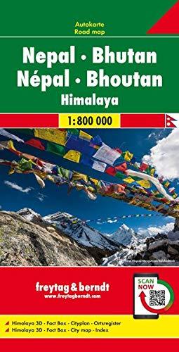 Nepal - Bhutan, Autokarte 1:800.000 (freytag & berndt Auto + Freizeitkarten)