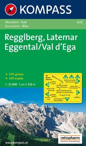 Regglberg, Latemar, Eggental/Val d' Ega: Wanderkarte. GPS-genau. 1:25.000