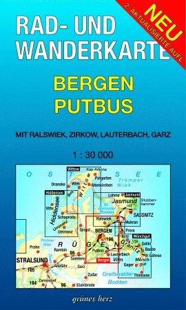 Rad- und Wanderkarte Bergen, Putbus: Mit Ralswiek, Zirkow, Lauterbach, Garz. Maßstab 1:30.000.