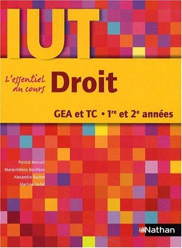 Droit, GEA et TC, 1re et 2e années