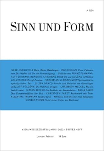 Sinn und Form 1/2022: Beiträge zur Literatur