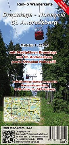 Braunlage - Hohegeiß - Sankt Andreasberg: Rad- und Wanderkarte (wetterfest)