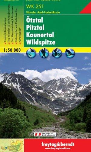 Freytag Berndt Wanderkarten, WK 251, Ötztal - Pitztal - Kaunertal - Wildspitze - Maßstab 1:50 000