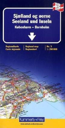 Dänemark Regionalkarte 3. 1:190 000. Seeland und Inseln, Kopenhagen, Bornholm. Mit Index