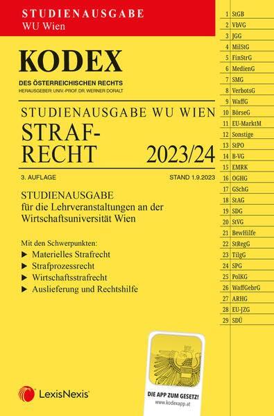 KODEX Strafrecht für die WU 2023/24 - inkl. App: Studienausgabe für die WU Wien