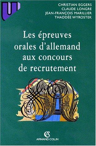 L'épreuve orale d'allemand aux concours