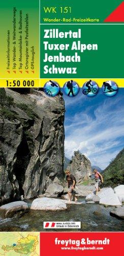 Freytag Berndt Wanderkarten, WK 151, Zillertal - Tuxer Alpen - Jenbach - Schwaz - Maßstab 1:50.000