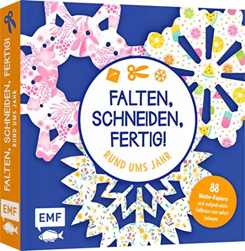 Bastelblock: Falten, Schneiden, fertig! Rund ums Jahr: Mit 88 Motiv-Papieren und aufgedruckten Faltlinien für 16 Modelle zum sofort Loslegen