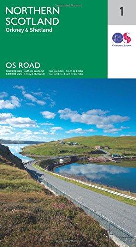 Northern Scotland, Orkney & Shetland 1:250 000 (OS Road Map)