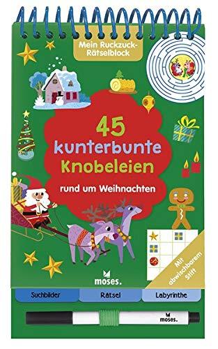 Mein Ruckzuck-Rätselblock: 45 kunterbunte Knobeleien rund um Weihnachten (Kunterbunter Rätselspaß)