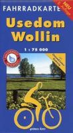 Fahrradkarte Usedom-Wollin (wasser- und reißfest): Mit Ostseeküsten-Radweg. Maßstab 1:75.000.