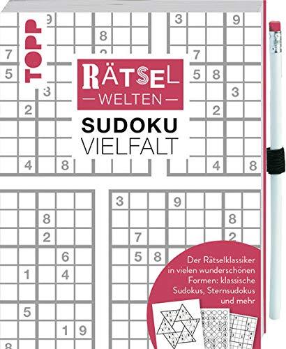 Rätselwelten – Sudoku Vielfalt | Der Rätselklassiker in vielen wunderschönen Formen: klassische Sudokus, Sternsudokus und mehr: Inklusive farbig ... Losrätseln sowie Gummiband zum Befestigen