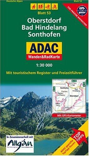 ADAC Wander- & RadKarte 53 Allgäuer Alpen. Obersdorf, Bad Hindelang, Sonthofen 1 : 30 000