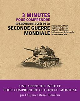 3 minutes pour comprendre 50 événements clés de la Seconde Guerre mondiale : l'Occupation, la Shoah, l'opération Barbarossa, la bataille d'El-Alamein, le débarquement de Normandie, la conférence de Yalta...