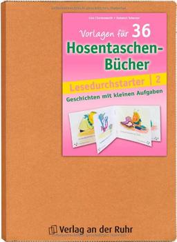 Vorlagen für 36 Hosentaschenbücher - Lesedurchstarter 2: Geschichten mit kleinen Aufgaben