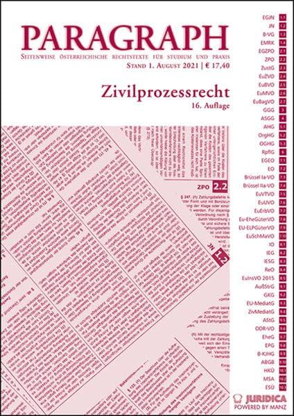 Paragraph - Zivilprozessrecht: 16. Auflage (Edition Juridica)