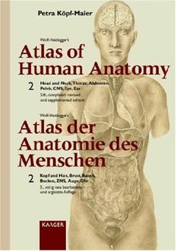 Wolf-Heidegger's Atlas of Human Anatomy /Wolf-Heideggers Atlas der Anatomie des Menschen. Complete set. Latin Nomenclature: Wolf-Heideggers Atlas der ... Hals, Brust, Bauch, Becken, ZNS, Auge, Ohr