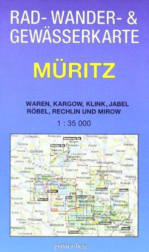 Müritz 1 : 35 000 Rad-, Wander- und Gewässerkarte: Mit Waren, Kargow, Klink, Jabel, Röbel, Rechlin und Mirow. Doppelkarte