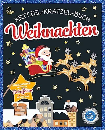 Kritzel-Kratzel-Buch Weihnachten: Kratzbuch mit Bambus-Stick