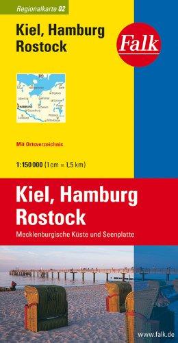 Falk Regionalkarte Kiel - Hamburg - Rostock 1:150 000 Mecklenburgische Küste und Seenplatte