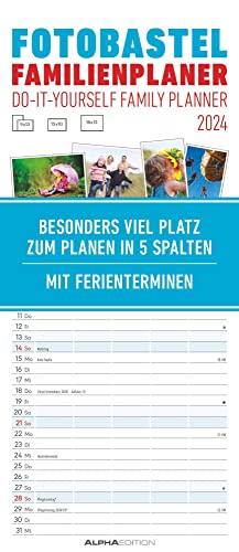 Foto-Bastel-Familienplaner 2024 - Bastelkalender zum Aufhängen - 19,5x45 cm - datiert - mit 5 Spalten - Fotokalender - Familienkalender - Wandkalender: Do it yourself familyplanner