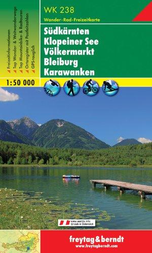 Freytag Berndt Wanderkarten,WK 238, Südkärnten - Klopeiner See - Völkermarkt - Bleiburg - Karawanken - Maßstab 1:50.000