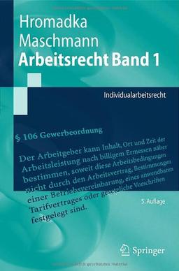 Arbeitsrecht Band 1: Individualarbeitsrecht (Springer-Lehrbuch) (German Edition)