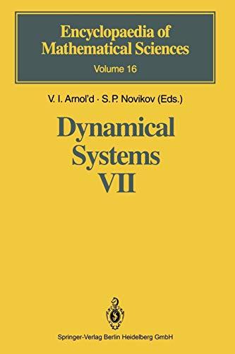 Dynamical Systems Vii: Integrable Systems Nonholonomic Dynamical Systems (Encyclopaedia Of Mathematical Sciences) (Encyclopaedia of Mathematical Sciences, 16, Band 16)