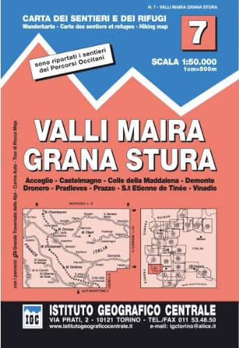 IGC Italien 1 : 50 000 Wanderkarte 7 Maira Grana Stura